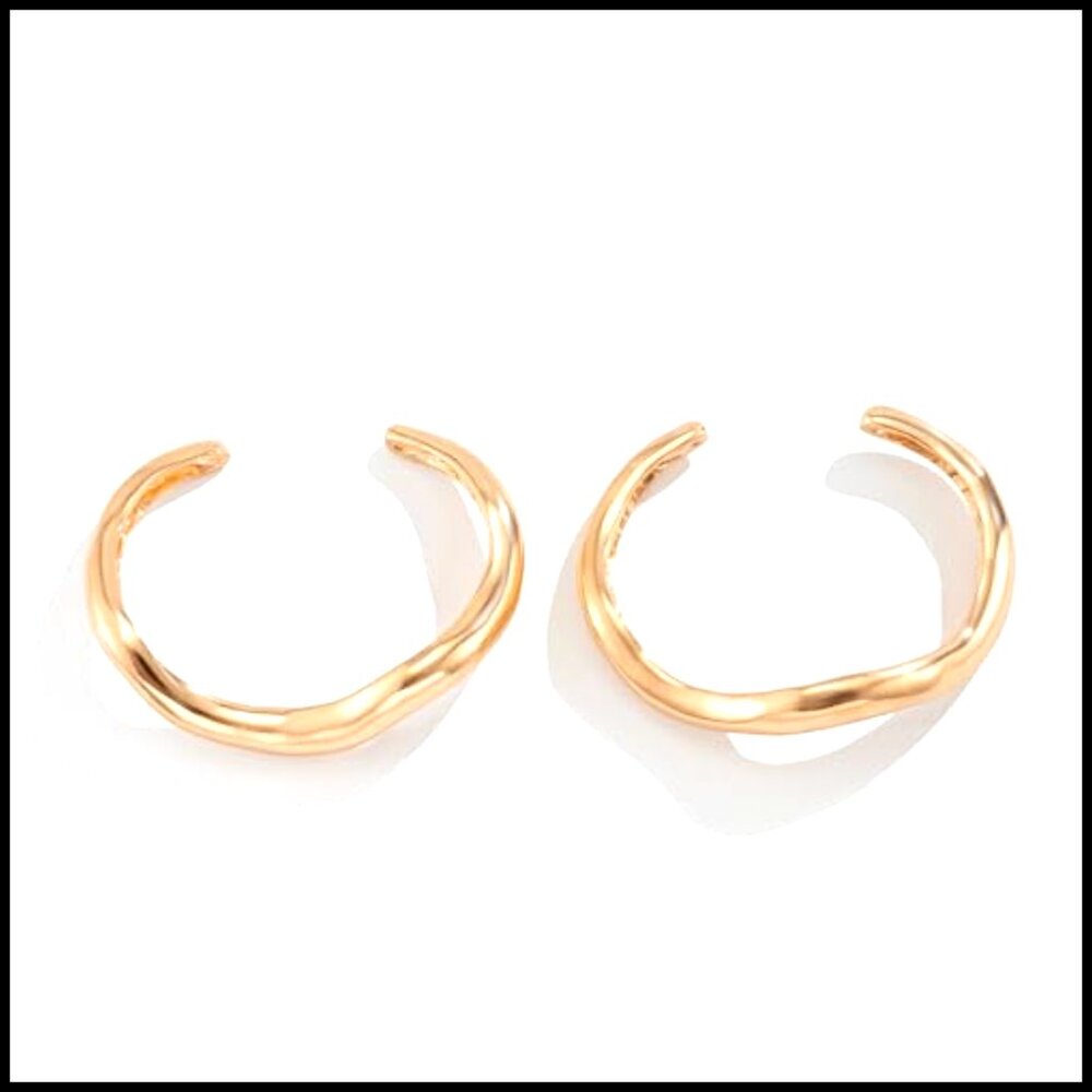 Chunky Gold Cuff Bracelets Stackable Minimalist M… - image 7